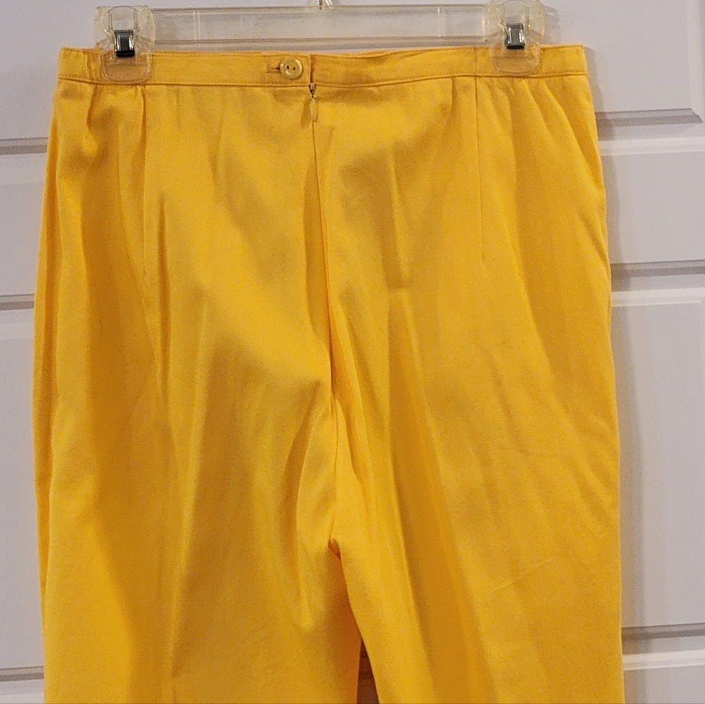 Vintage Sharon Young 2-Piece Set Yellow Cotton Spandex Top & Pants Sz 4 Made USA - Picture 10 of 13